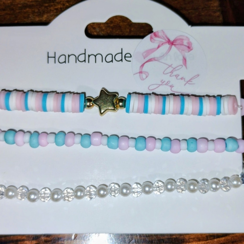 "Pastel Night Sky" Colorful Beaded Kids Bracelet Set